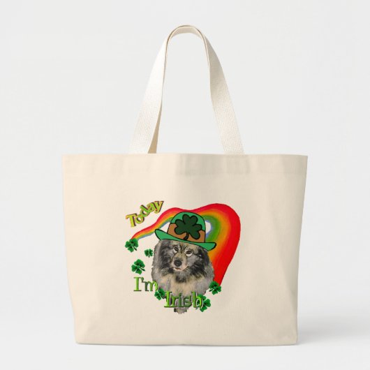 Keeshond St. Patrick's Dag Grote Tote Bag (Voorkant)