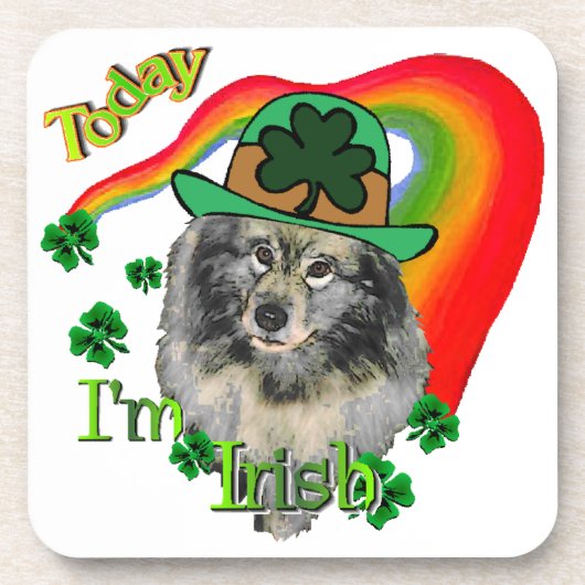 Keeshond St. Patrick's Day Bier Onderzetter (Voorkant)