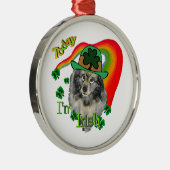 Keeshond St Patricks Day Metalen Ornament (Rechts)