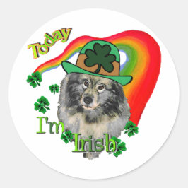 Keeshond St Patricks Day Ronde Sticker