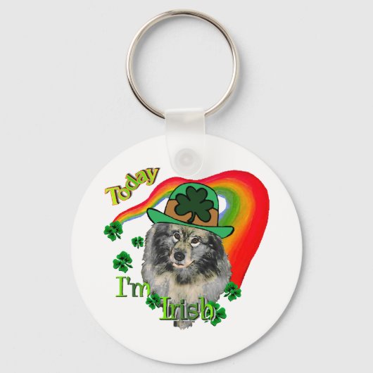 Keeshond St Patricks Day Sleutelhanger (Voorkant)