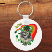 Keeshond St Patricks Day Sleutelhanger (Voorkant)