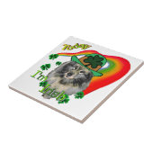 Keeshond St Patricks Day Tegeltje (Zijkant)