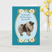 Keeshond, Sympathy or Pet Loss Kaart (Gele Bloem)