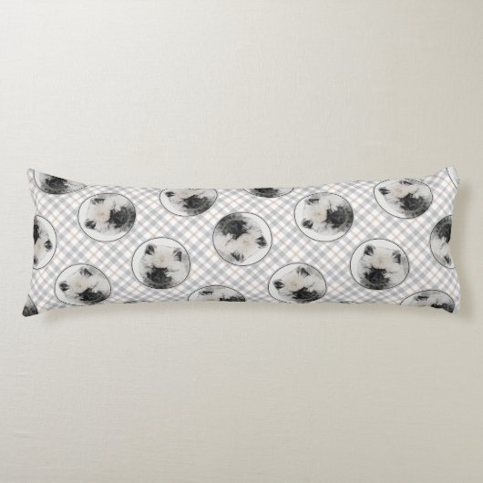 Keeshond Tekenen Kees Puppy Schattigee Originele H Lichaamskussen (Voorkant)