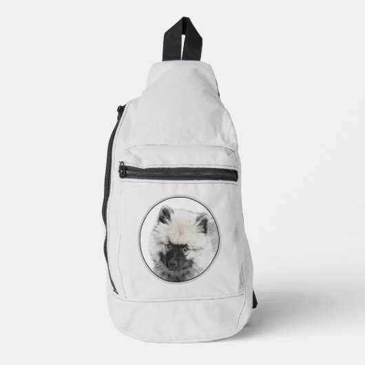 Keeshond Tekenen Kees Puppy Schattigee Originele H Sling Bag (Voorkant)