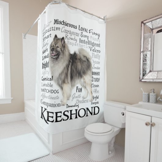 Keeshond Traits Shower Curtain Douchegordijn (In situ)