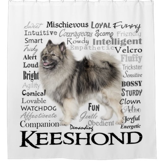 Keeshond Traits Shower Curtain Douchegordijn (Voorkant)