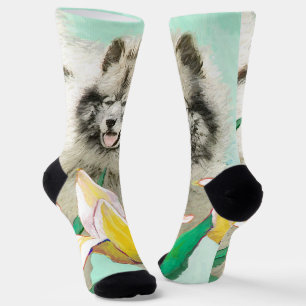 Keeshond tussen tulpen schilderij Cute originele h Sokken