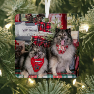 Keeshond-versieringsornament Metalen Ornament