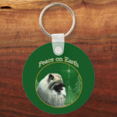 Keeshond Vrede Sleutelhanger (Voorkant)