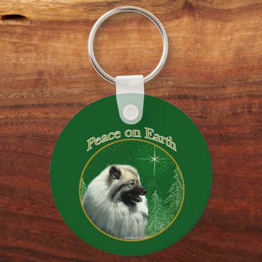 Keeshond Vrede Sleutelhanger (Voorkant)