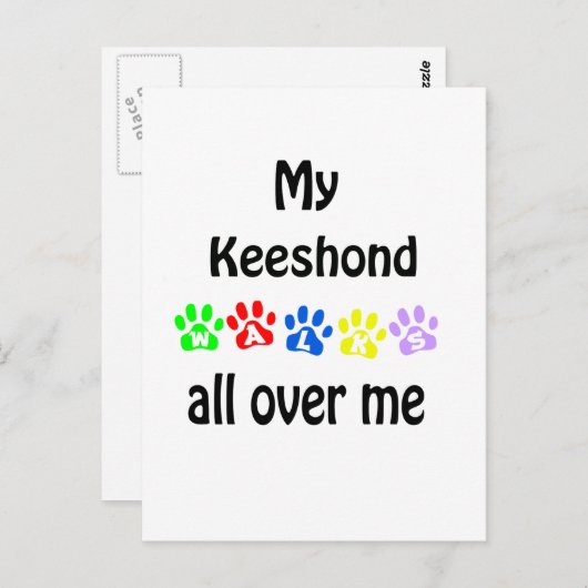 Keeshond wandelingen ontwerp briefkaart (Voorkant / Achterkant)