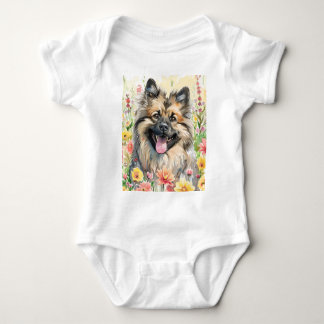 Keeshond Watercolor Baby Onesie Romper