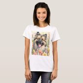 Keeshond Watercolor Dames T-Shirt (Voorkant volledig)