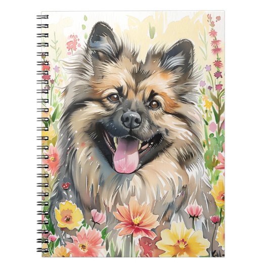 Keeshond Watercolor Journal Notitieboek (Voorkant)