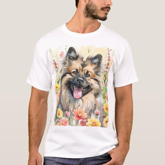 Keeshond Watercolor Men's T-Shirt (Voorkant)