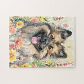 Keeshond Watercolor Puzzle Legpuzzel (Horizontaal)