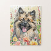 Keeshond Watercolor Puzzle Legpuzzel (Verticaal)