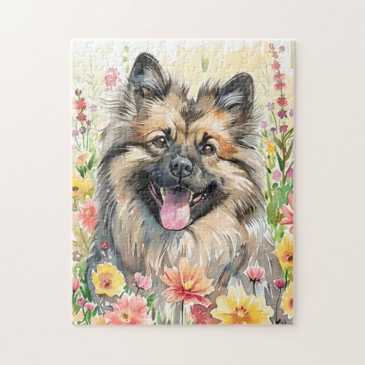 Keeshond Watercolor Puzzle Legpuzzel (Verticaal)