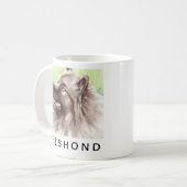 Keeshond Waterverf Portret Koffiemok (Voorkant links)