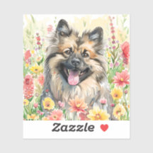 Keeshond-waterverf sticker