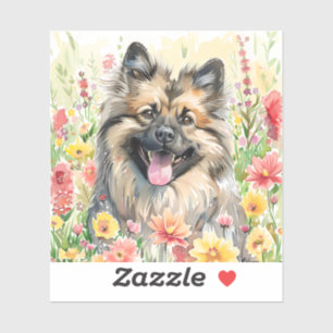 Keeshond-waterverf sticker