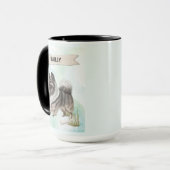 Keeshond-waterverfsaus Persoonlijke Hond Mok (Voorkant links)