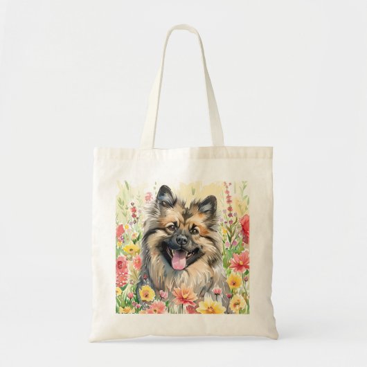 Keeshond-waterverfteken-tas Tote Bag (Voorkant)