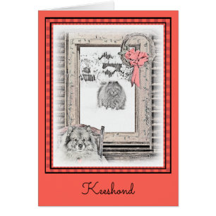 Keeshond Winter Window Paining Art