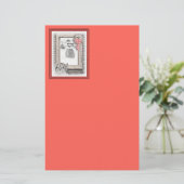 Keeshond Winter Window Paining Art Briefpapier (Staand voorkant)