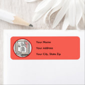 Keeshond Winter Window Paining Art Etiket (Insitu)