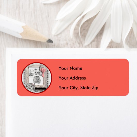 Keeshond Winter Window Paining Art Etiket (Insitu)