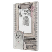 Keeshond Winter Window Paining Art Klembord (Links)