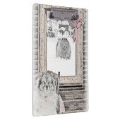 Keeshond Winter Window Paining Art Klembord (Rechts)