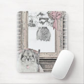 Keeshond Winter Window Paining Art Muismat (Met muis)
