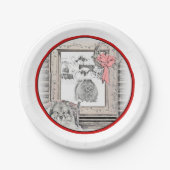 Keeshond Winter Window Paining Art Papieren Bordje (Voorkant)