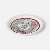 Keeshond Winter Window Paining Art Papieren Bordje (Gekanteld)