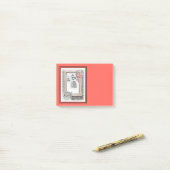 Keeshond Winter Window Paining Art Post-it® Notes (Op bureau)