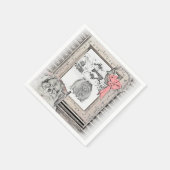Keeshond Winter Window Paining Art Servet (Hoek)