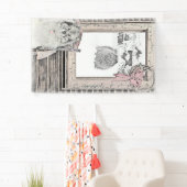 Keeshond Winter Window Paining Art Spandoek (Insitu)