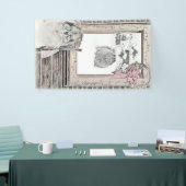 Keeshond Winter Window Paining Art Spandoek (Beurs)