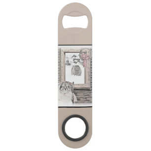 Keeshond Winter Window Paining Art Speed Flessenopener