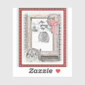 Keeshond Winter Window Paining Art Sticker (Vel)