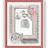 Keeshond Winter Window Paining Art Sticker (Voorkant)