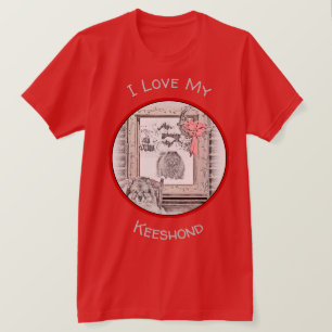 Keeshond Winter Window Paining Art T-shirt