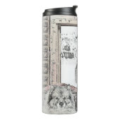 Keeshond Winter Window Paining Art Thermosbeker (Gedraaid links)