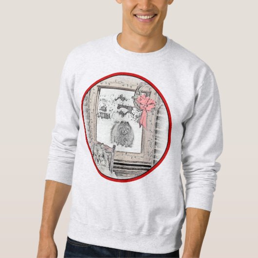 Keeshond Winter Window Paining Art Trui (Voorkant)