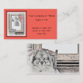 Keeshond Winter Window Paining Art Visitekaartje (Voorkant / Achterkant)