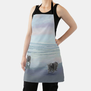 Keeshonden aan de kust Schilderij Hond Kunst Schort